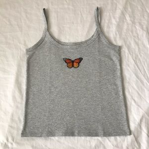 Grey Butterfly Tank Top